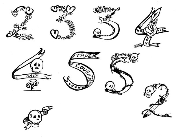Tattoo Numbers Love and Hate project
