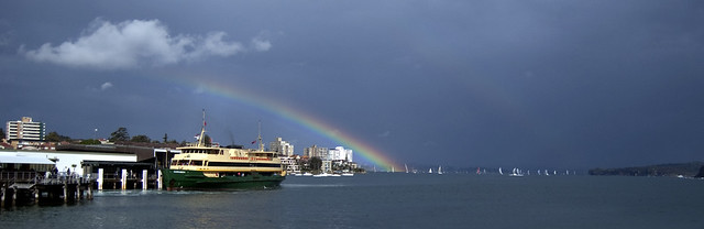 A Rainbow over Manly Wharf