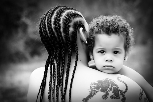 cornrows and baby portrait