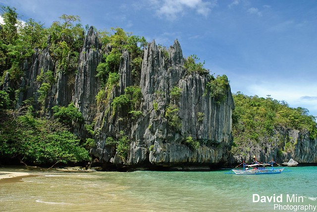 Sabang (Palawan Island), Philippines - Rock formations at a beach on the way to the underground river