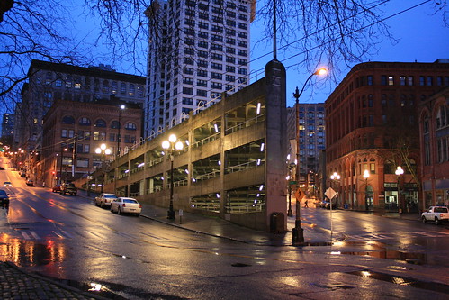 The Sinking Ship Parking Garage in Seattle's Pioneer Square