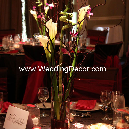 Calla Lily Orchid Gl Vase Wedding Reception Table Centerpieces