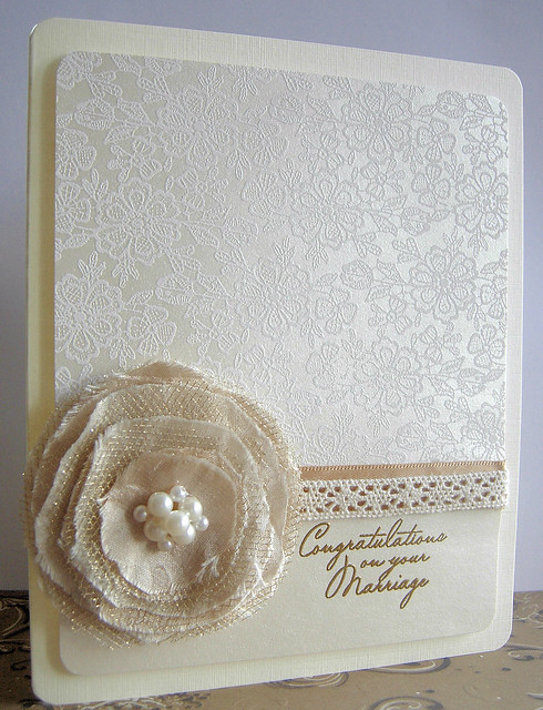 CL268 Warmest Wedding Wishes S5341 Lace Background CH231 Lace Ribbon