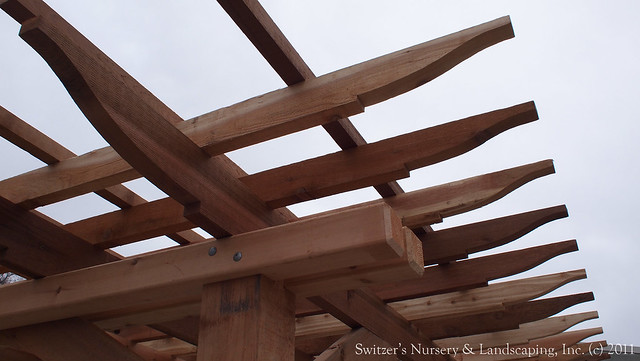 The complete assembly of a Classic Cedar Pergola  by Switzer's