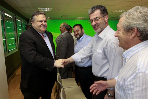 Socialist Pasolk Party head Evangelos Venizelos is making a deal with the New Democracy Party to form a government in Greece. The government will continue the austerity program imposed by the banks. by Pan-African News Wire File Photos