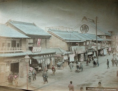 YOKOHAMA STREET SCENE 1880S by roberthuffstutter