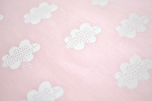 stormy weather in alabaster on soft pink quilting cotton