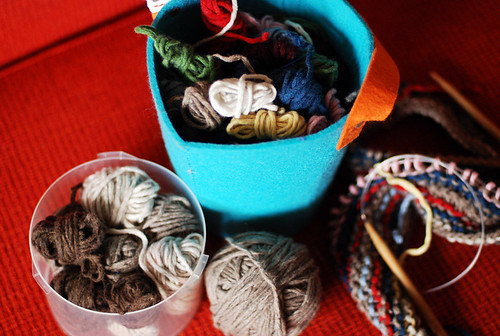 recycling colorwork sweater yarn