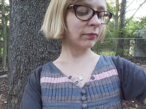 wearing my new bunny necklace by Cuyler Hovey-King Jewelry.