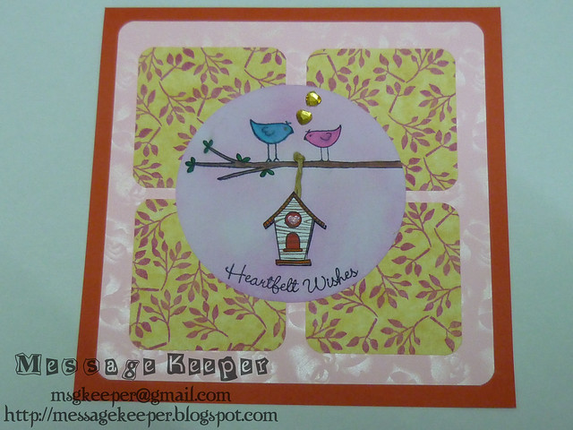 Birdie Wedding Wishes Card 1 Birds on the branch CL439 Kiss from the Sun