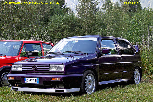 VOLKSWAGEN GOLF Rally year 1990 Crono Scalata Pellizzano Fazzon con Auto 