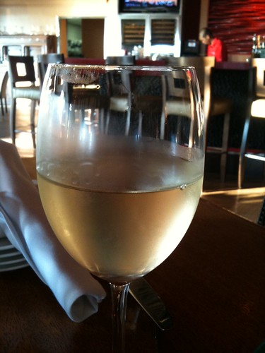 Loving the chill atmosphere, Laird pinot grigio (and panoramic views of ocean) at Gannon's Red Bar