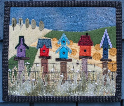 birdhouse fence wool mini by Poppyprint