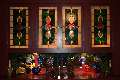stained glass windows in the buffet