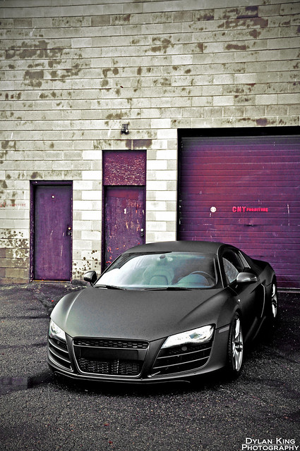 Matte Black Audi R8 V10 Tried some new editing for me on this photo