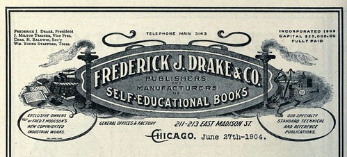 Ornate Letterhead from Frederick J.Drake (Publishers & Manufacturers of Self Educational Books) Chicago 1904 by CharmaineZoe
