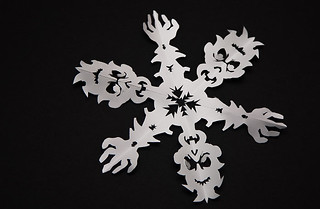 step-7: Tah-dah! Finished Zombie Snowflake Papercraft