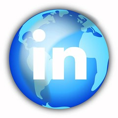 LinkedIn logo in a globe