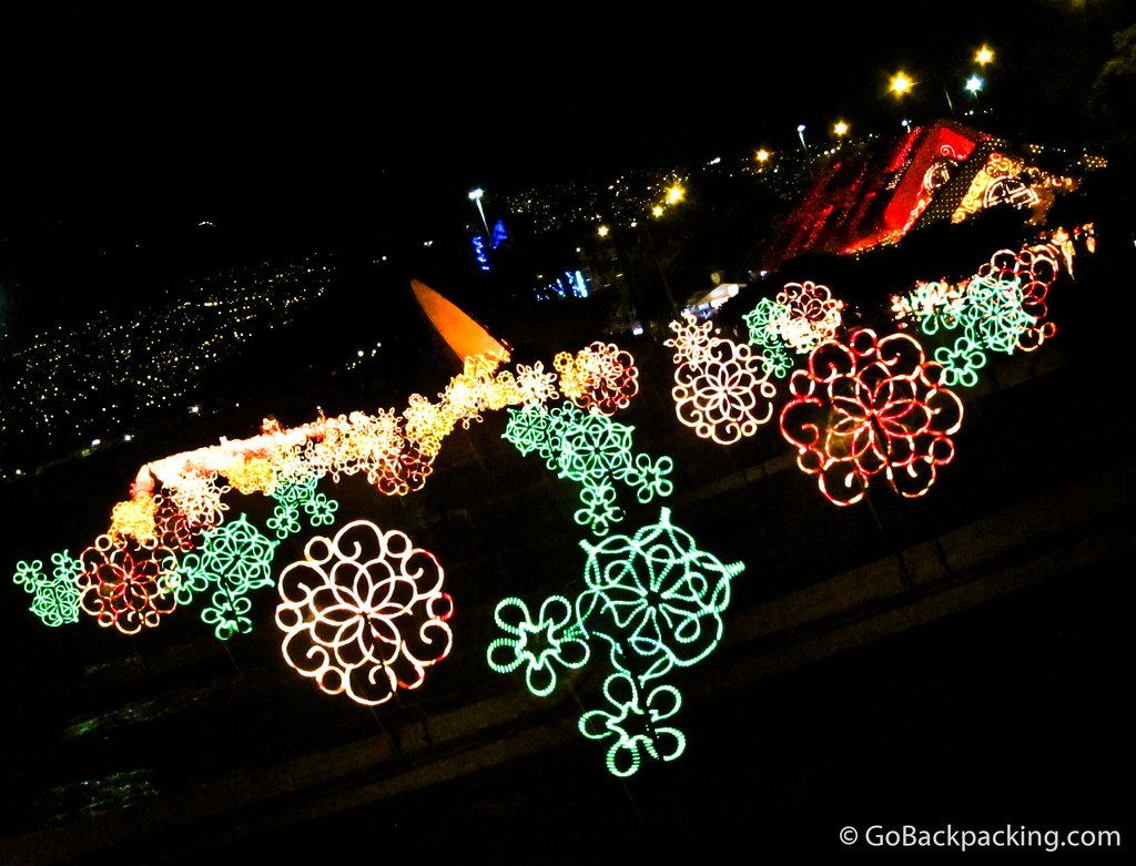 Holiday lights in Medellin