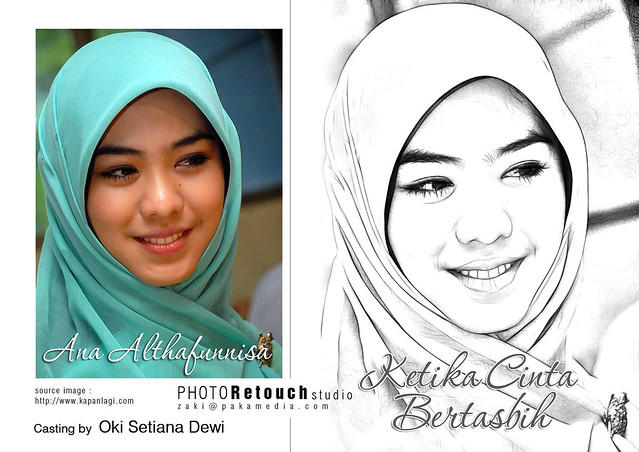 Oki Setiana Dewi aka Ana Althafunnisa Photo to Sketch