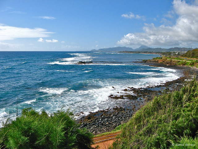 East coast of the island of Kauai, Hawaii on a typical winter's day/