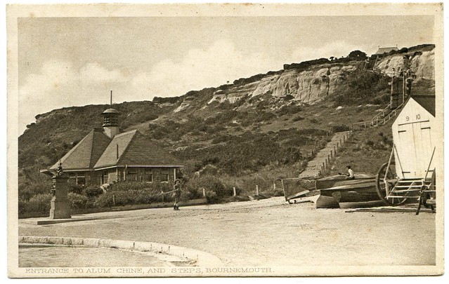 Alum Chine estuary, Westbourne, Bournemouth - eastern cliffs and steps