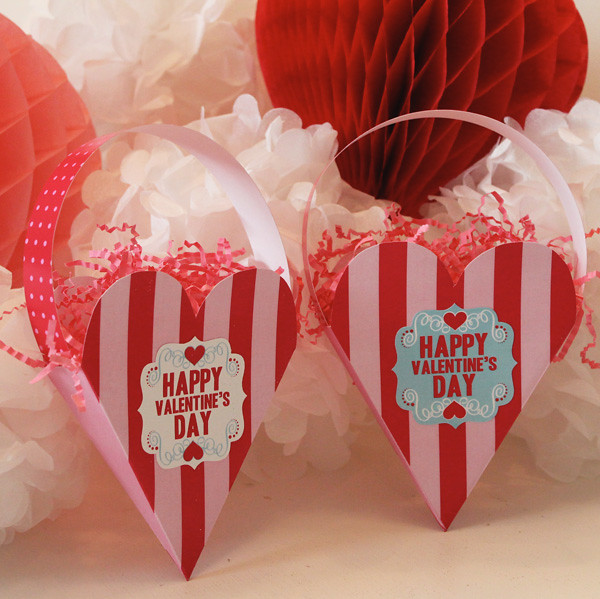Printable Happy Valentine's Day Heart Shaped Favor / Candy Box ...