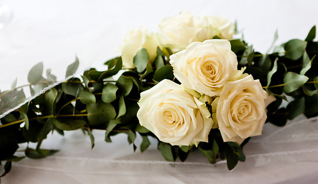 Ivory Rose and Eucalyptus Wedding Table Garland
