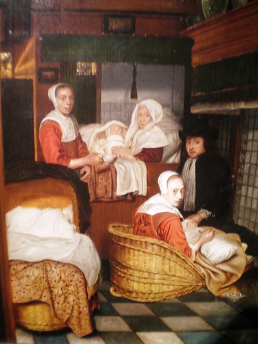 Esaias Boursse 'An Interior with a Family and Two Nurses before a Fire', ca. 1660, The Grohmann Museum, 'Man at Work' collection, Milwaukee, Wisconsin