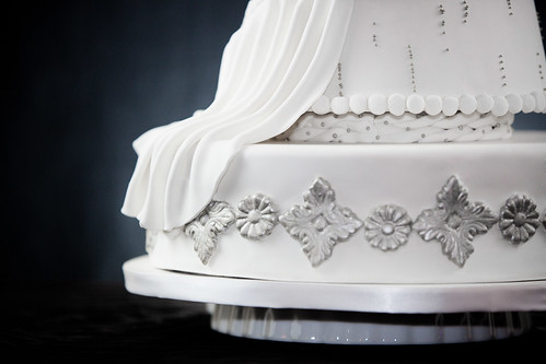 Silver amp White Wedding Cake by Emma's Delights and Crikey Bites