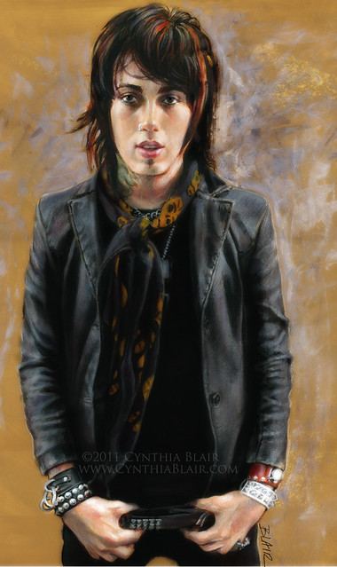 now frontman for Falling In Reverse 15x20 acrylic charcoal and pastel 