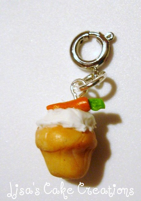 Carrot Cake Cupcake Charm I make fimo charms and pendants