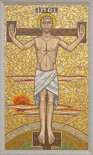 Resurrection Cemetery, in Affton, Missouri, USA - mosaic of the Crucifixion of Our Lord