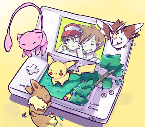 Pokemon__DSi_v_Red_Green_by_Shunpuu