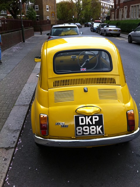 Yellow Fiat 500'Topolino' This beautiful little Miss Sunshine was parked