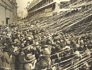 Watching the departure of the Australian Olympic Team on the S.S. "Ormonde", 1924