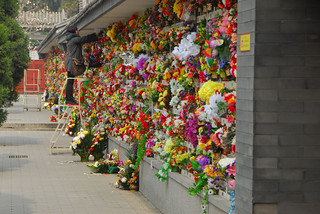 Decorating a grave in China by gadgetdan on Flickr
