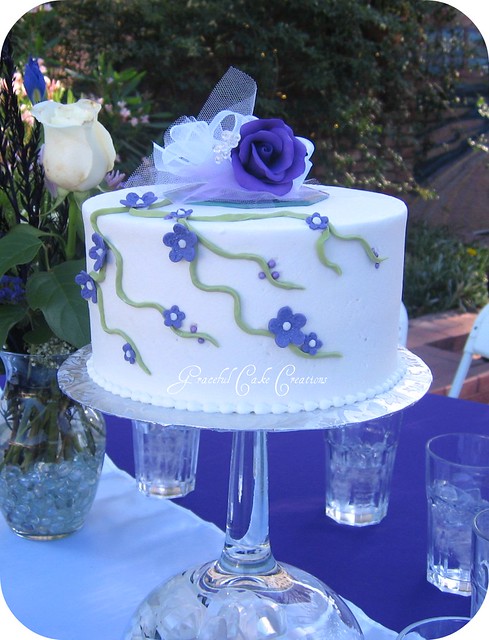 Purple and White Wedding Cake