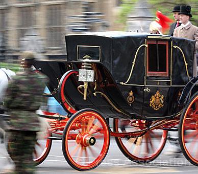 Royal Wedding dress rehearsal Staff from the Royal Mews take part in an 