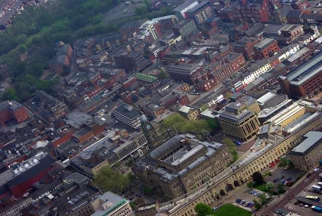 Bolton town centre - from the air
