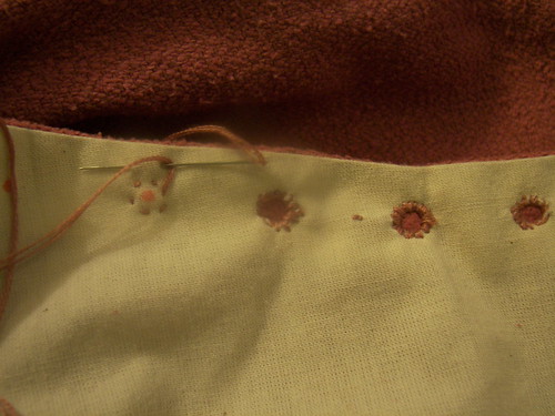 Sewing the Eyelets