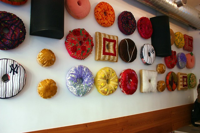 Wall of doughnut pillows!