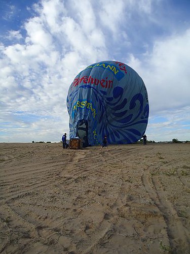 Balloon down, ready to fold up