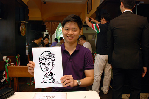 Caricature live sketching at La Noce Italian Restaurant -4