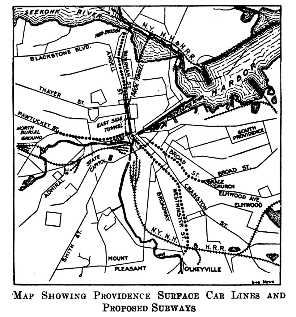 Proposed Providence Subway Map - 1914