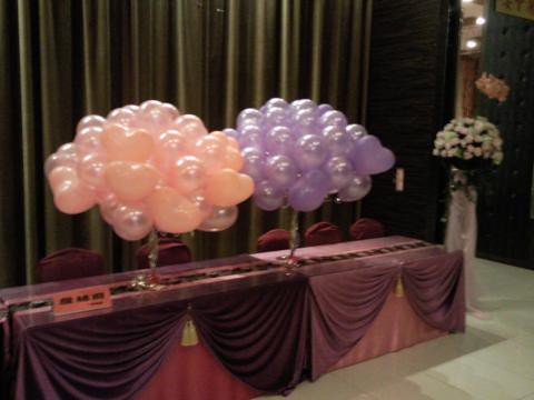 空飄氣球外送，圓形心型，粉紅色，粉紫色，共100顆 by 豆豆氣球材料屋 http://www.dod.com.tw