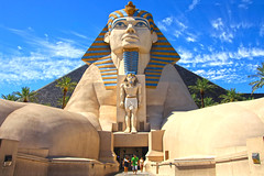 Sphinx statue at the Luxor Hotel and Casino in Las Vegas Nevada.