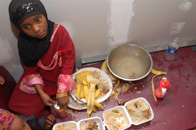 Somali Wedding Bananas and rice were served without utensils to children