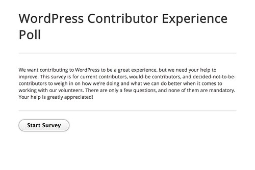 WordPress Contributor Experience Poll