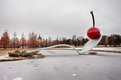 Winter in Minnesota'Spoon and Cherry', United States, Minnesota, Minneapolis, Sculpture Garden